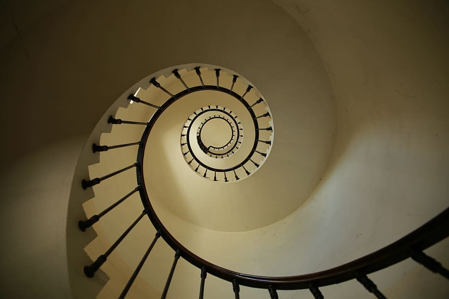 staircase, whirlpool, lighthouse, spiral, railing, steps and staircases HD wallpaper