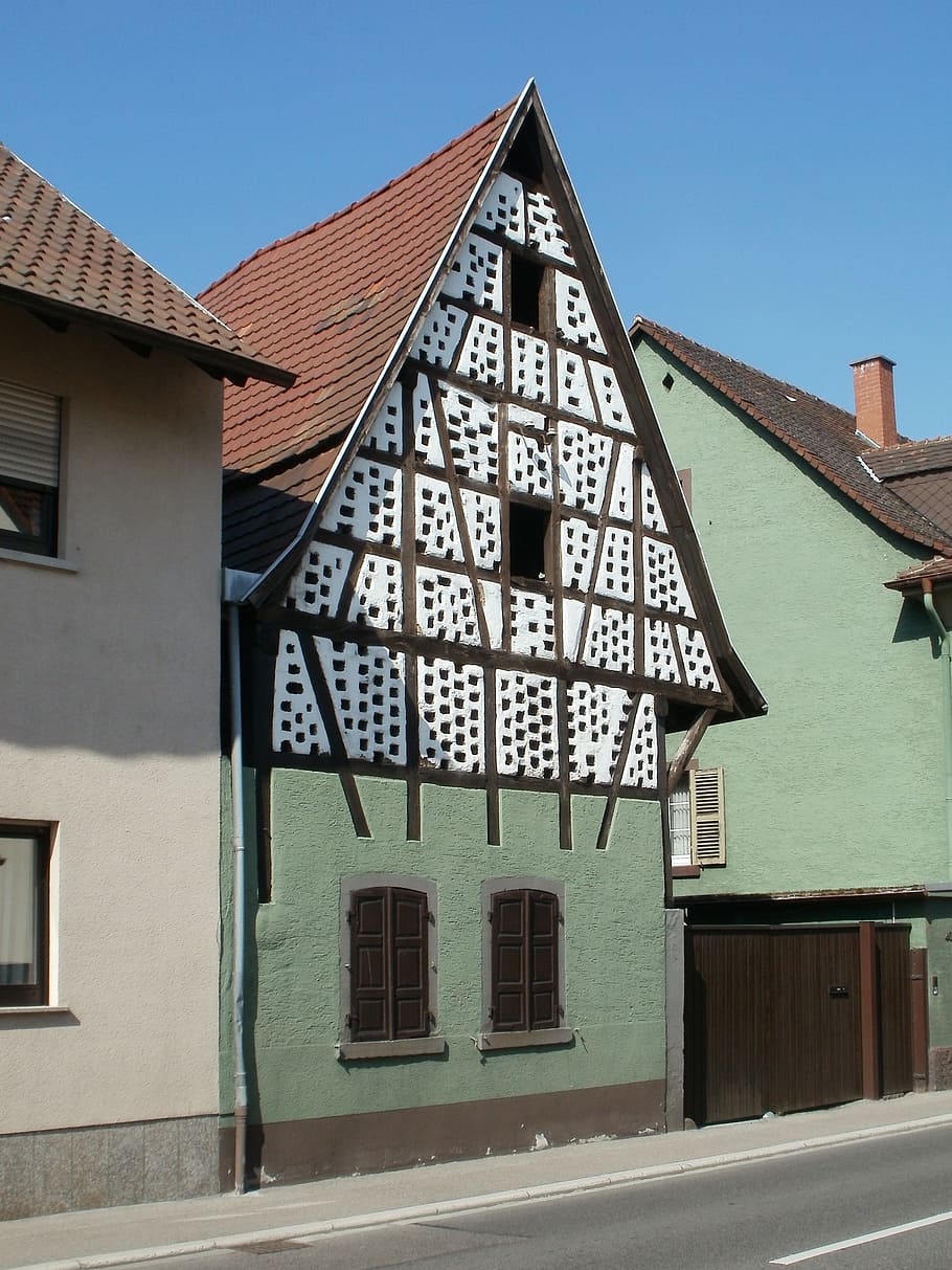 house, hockenheim, timber framing, structure, building, home HD wallpaper