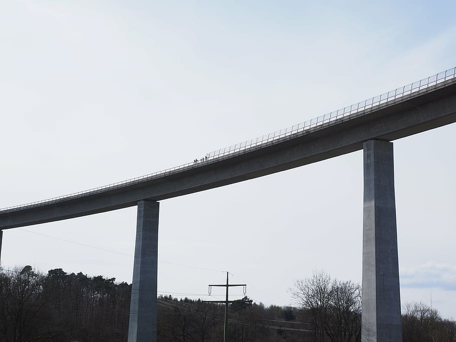 bridge, high, building, road, bridging, bridge piers, architecture HD wallpaper