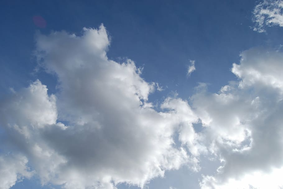sky, clouds, day, blue, blue sky, nature, cumulus, skies, cloud - sky HD wallpaper
