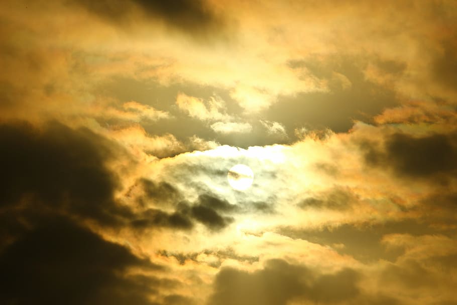 sun, clouds, forward, storm, thunderstorm, sky, weather mood HD wallpaper