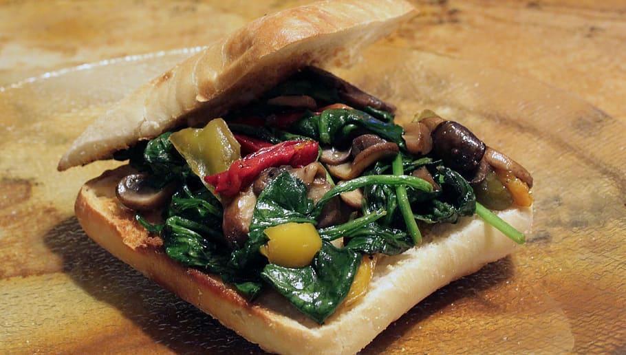 spinach, brie, mushroom, cheese, cuisine, diet, dinner, breakfast HD wallpaper