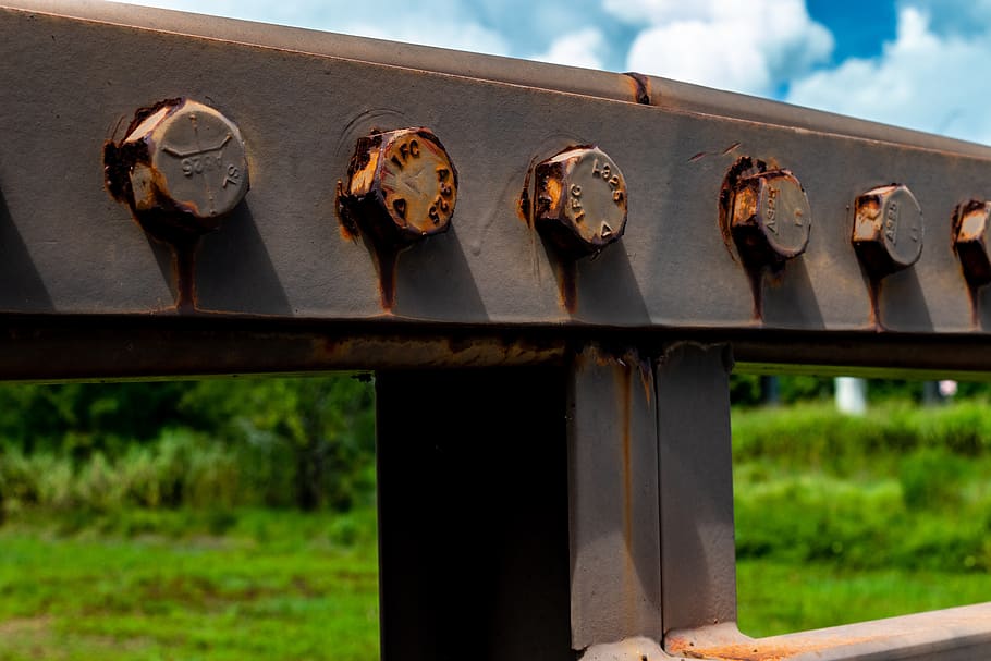 rust, bold, nut, bridge, crossbeam, rail, no people, metal HD wallpaper
