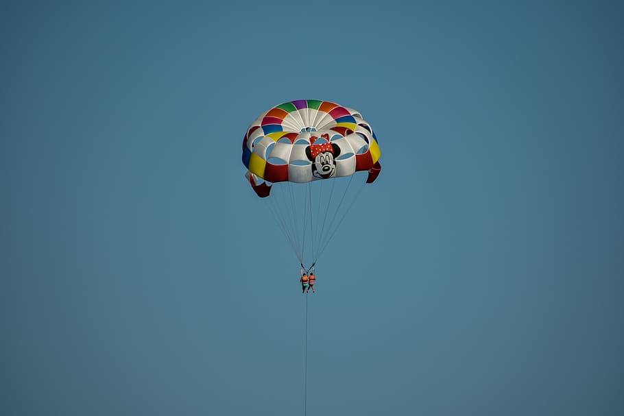 sky, fly, parachute, extreme sports, flying, adventure, paragliding HD wallpaper