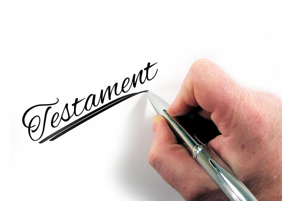 person writing Testament text, hand, leave, pen, paper, letters