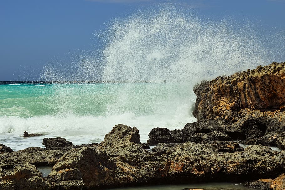 wave, spray, foam, water, motion, splash, sea, nature, splashing HD wallpaper