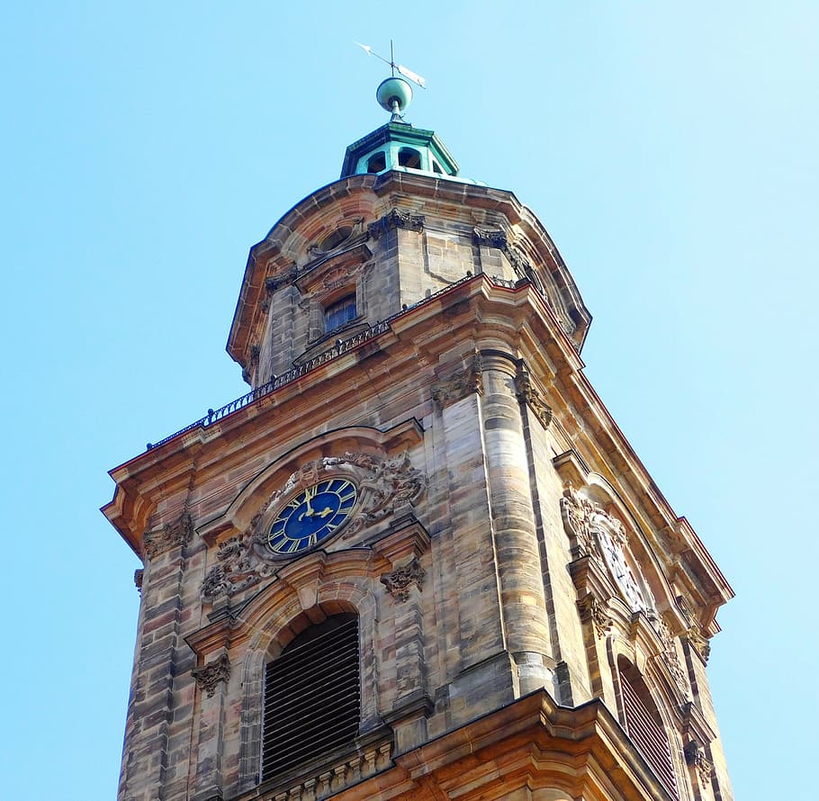 neustädter kirche, steeple, clock tower, architecture, building HD wallpaper