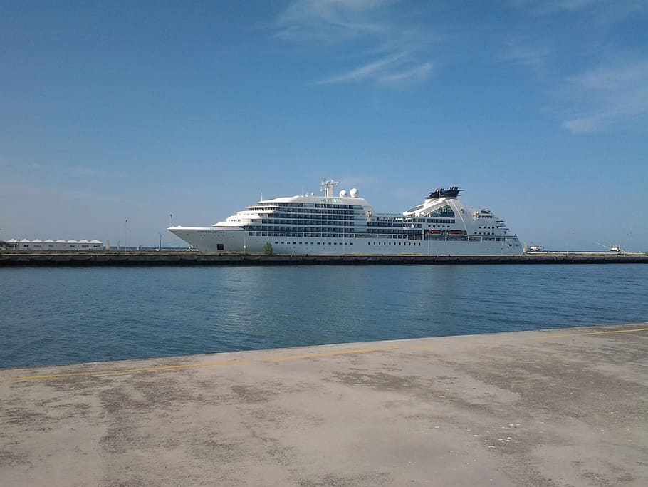 Ship, Maritime, Shuttle, Port, Coast, ships, dock, cruise Ship HD wallpaper