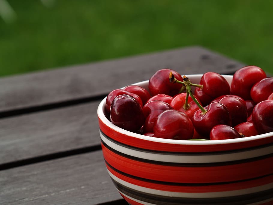 eating, fruit, healthy, cherry, the freshness, the bowl, dessert HD wallpaper