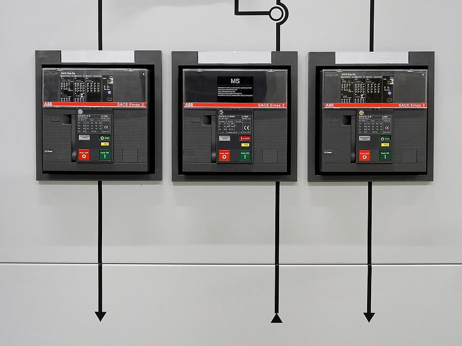 Switchgear, Control Cabinet, electro distributor, elektrik, current, HD wallpaper