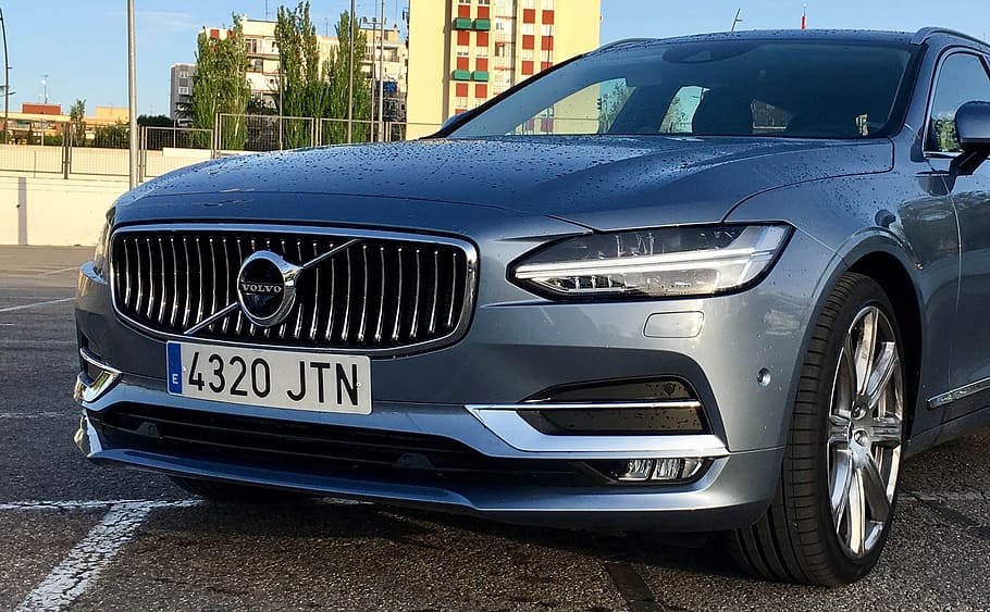 gray Volvo car parked on road, v90, auto, automobile, land Vehicle HD wallpaper