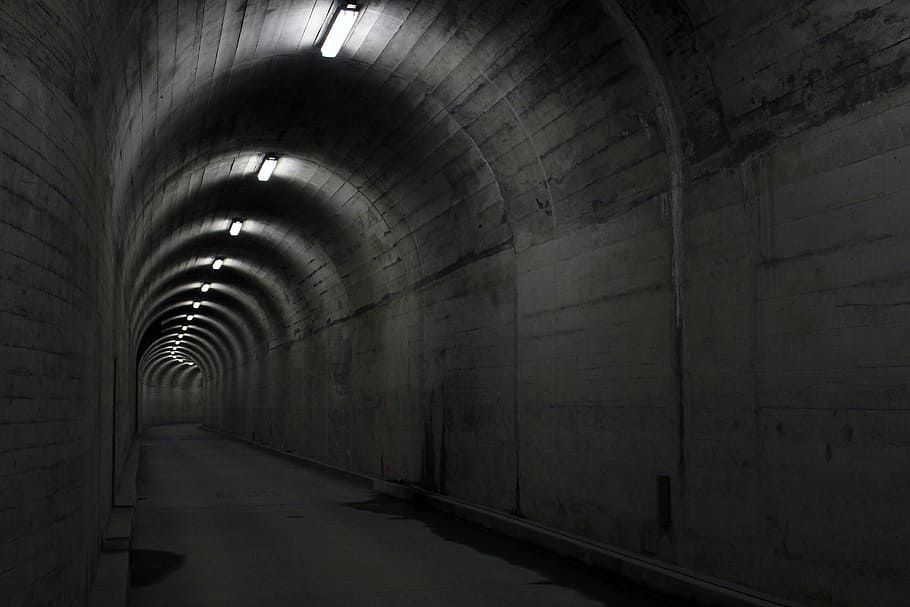 gray concrete underground tunnel, Light, Architecture, underpass HD wallpaper