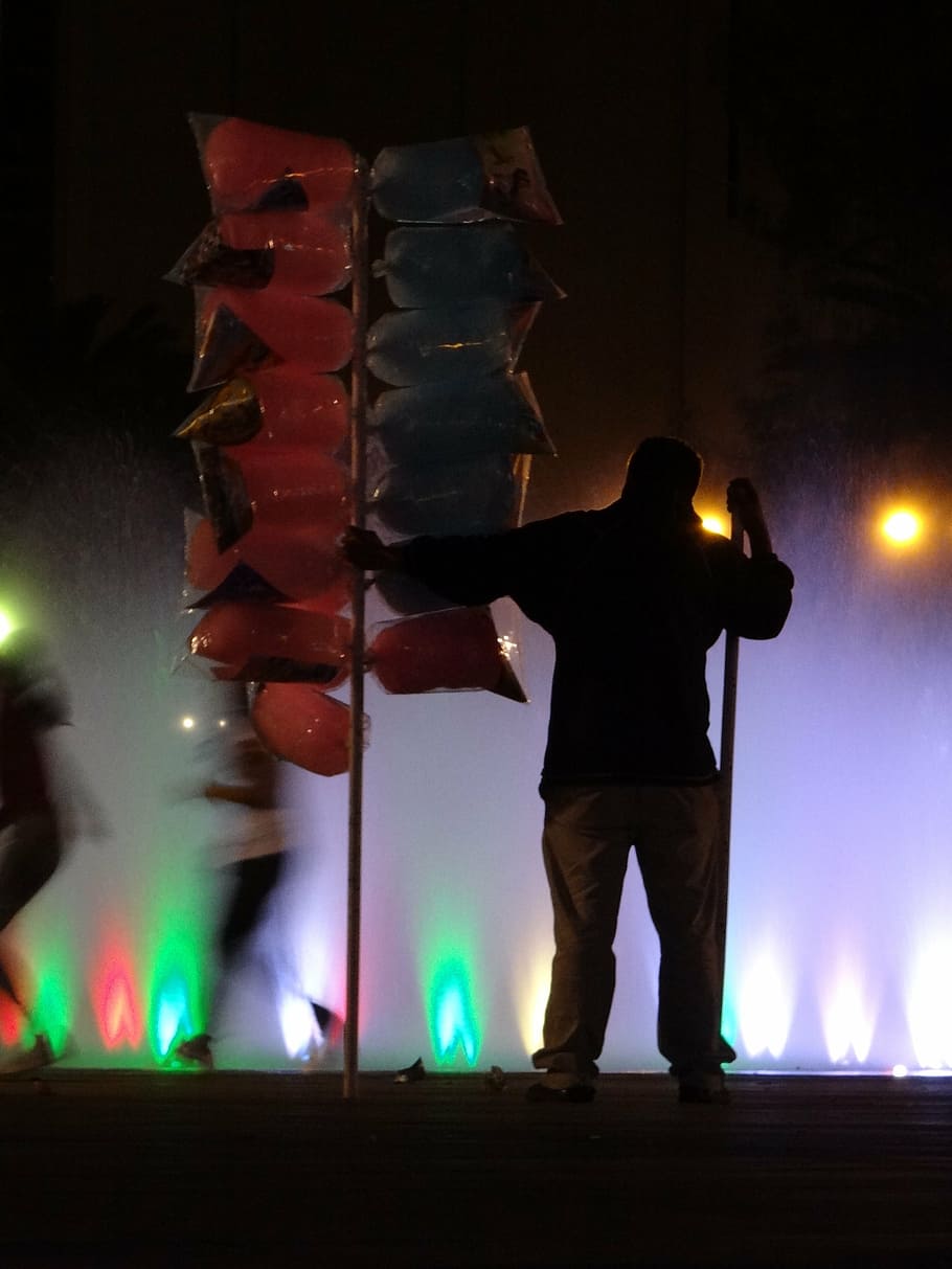 seller, cotton, source, one person, night, real people, standing HD wallpaper