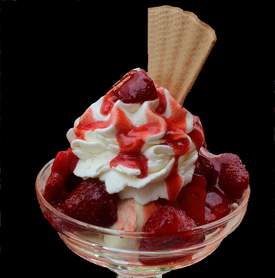 desert in sorbet glass, Ice Cream, Delicious, Summer, dessert
