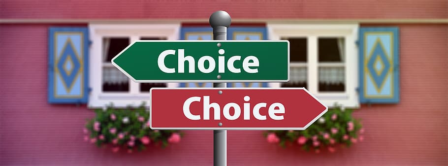 HD wallpaper: two red and green choice signage on gray post, select, decide  | Wallpaper Flare