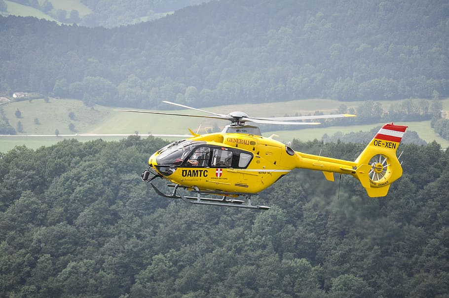 Helicopter, Yellow, christophorus9, yellow angel, öamtc, air rescue, HD wallpaper