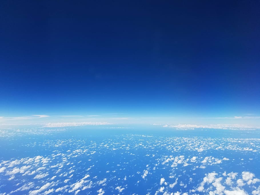 sky, cloud, blue, cloud - sky, aerial view, copy space, cloudscape HD wallpaper