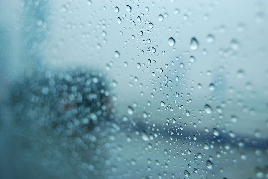 selective focus photography of water dew on glass, trickle HD wallpaper