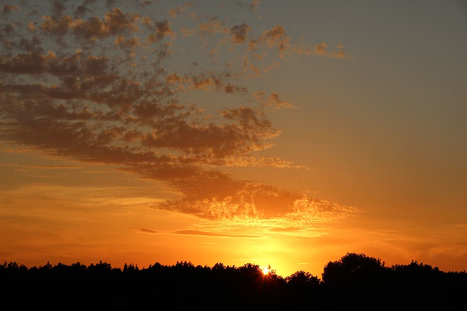 no one, sunset, nature, panoramic, dawn, sky, silhouette, beauty in nature HD wallpaper