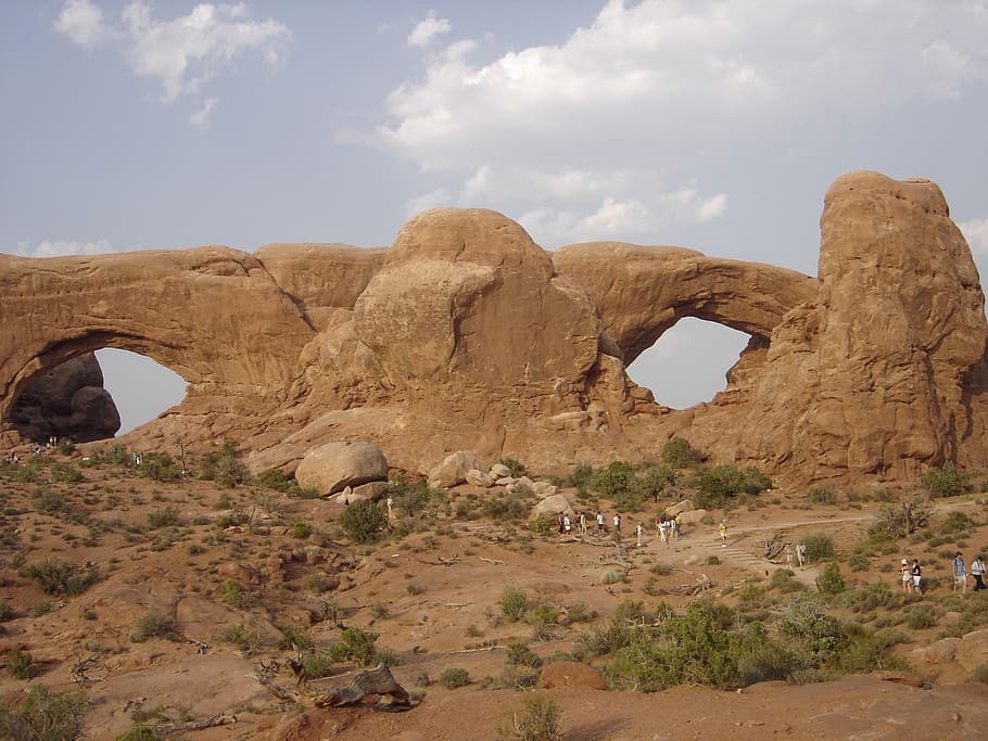 park arches, windows, utah, rock, rock formation, rock - object HD wallpaper