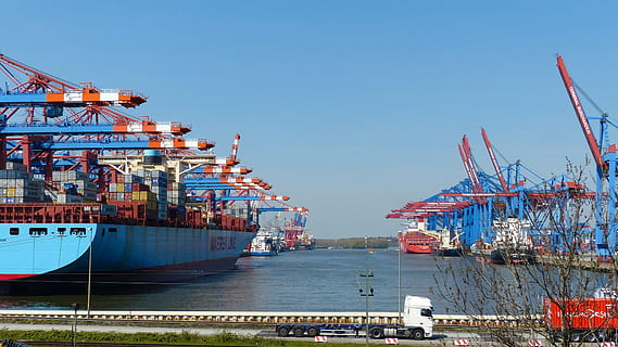 container gantry crane, container handling, container ship HD wallpaper