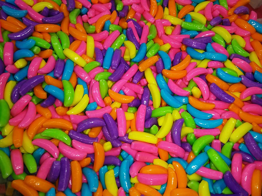 assorted-color gummy candies, candy, colors, parties, alegre, HD wallpaper