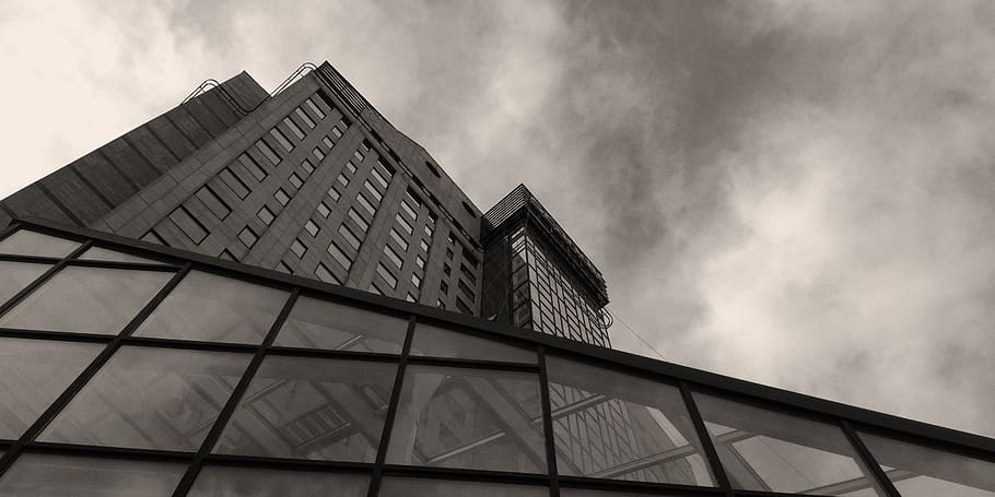 malmö, building, glass, window, cloud, skyscraper, glass building HD wallpaper