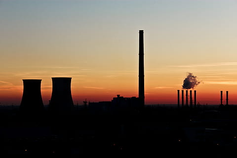 air pollution, backlit, coal, dawn, dusk, energy, grinder, industry HD wallpaper