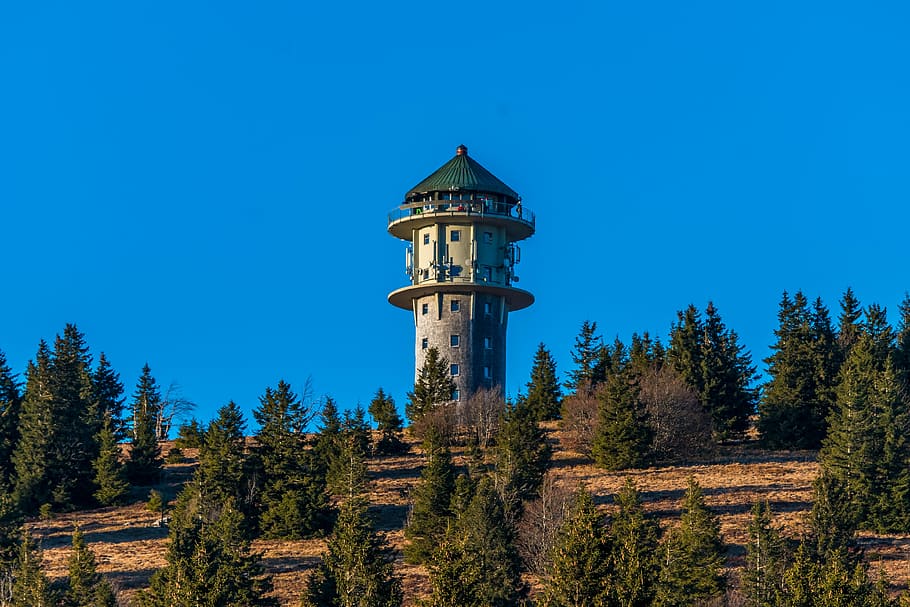 feldberg, black forest, view, sky, panorama, tower, hiking HD wallpaper