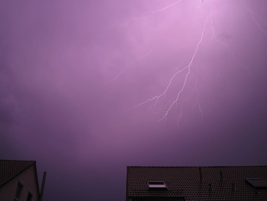 Thunderstorm, Flash, Lightning, flash of lightning, night, dark HD wallpaper