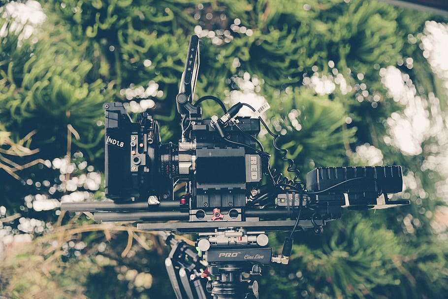 selective focus photography of black device component, black and gray electronic device setup HD wallpaper