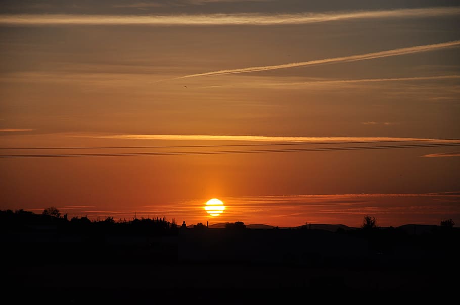Sunset, Horizon, Sky, Landscape, dawn, beauty, clouds, nature HD wallpaper