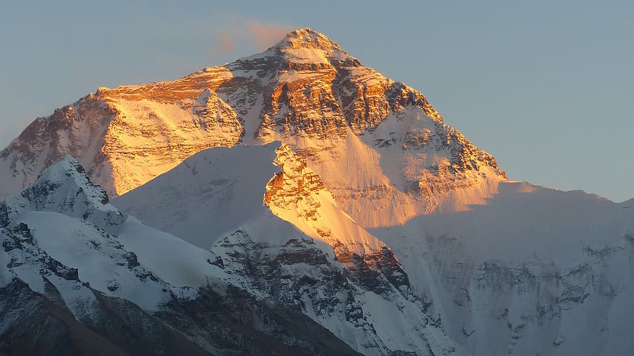 mountain, nature, panorama, snow, landscape, high, sunset, mountain summit HD wallpaper