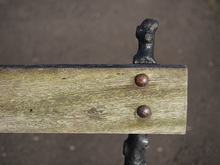 old, bench, wood, grain, rust, wooden, rustic, patina, metal HD wallpaper