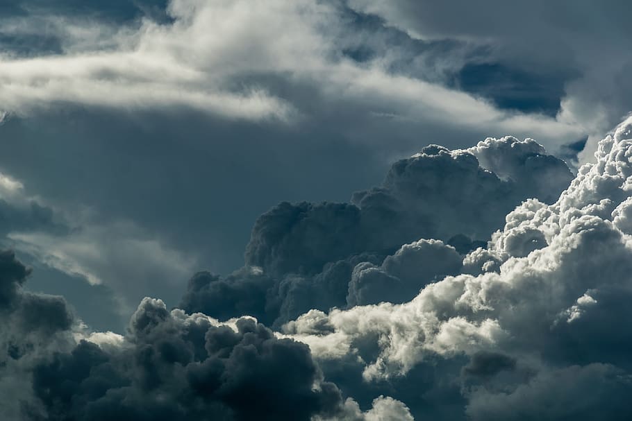 white cumulus clouds, cloudporn, weather, lookup, sky, skies HD wallpaper