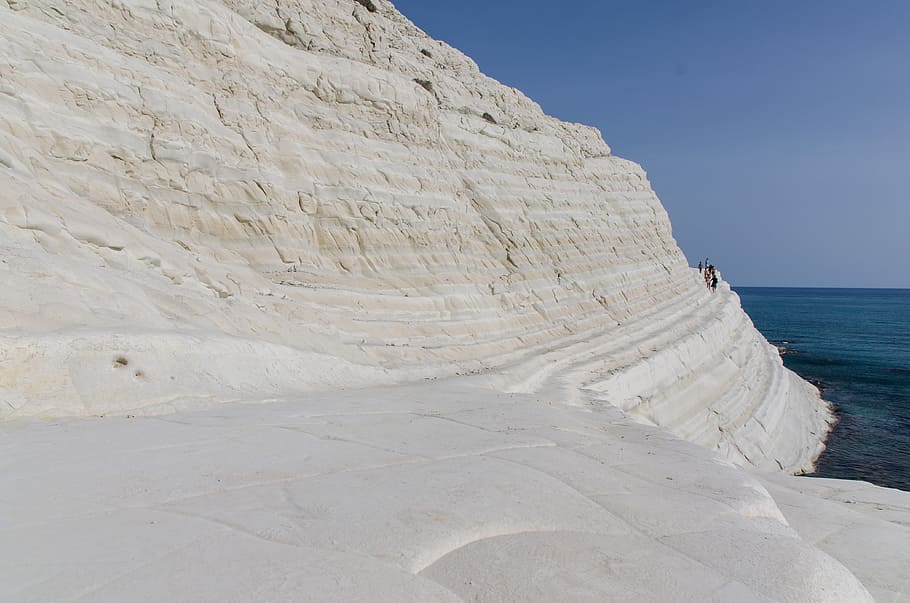 sicily, saldatori, beach, water, sea, sky, land, rock formation HD wallpaper