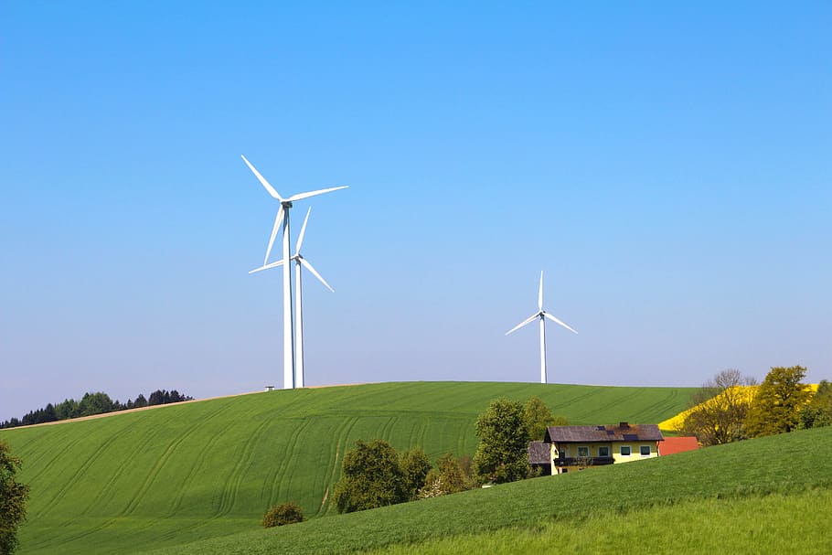 Wind Energy, Pinwheel, windräder, environment, winkraft, eco electricity, HD wallpaper