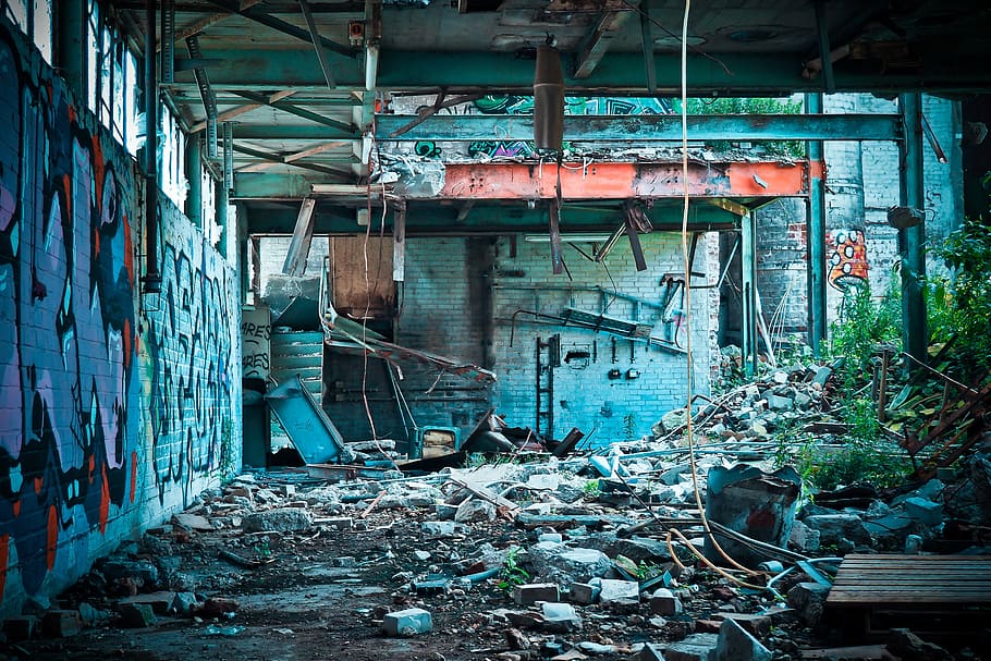 photo of packs near wall, lost places, factory, old, lapsed, building, HD wallpaper