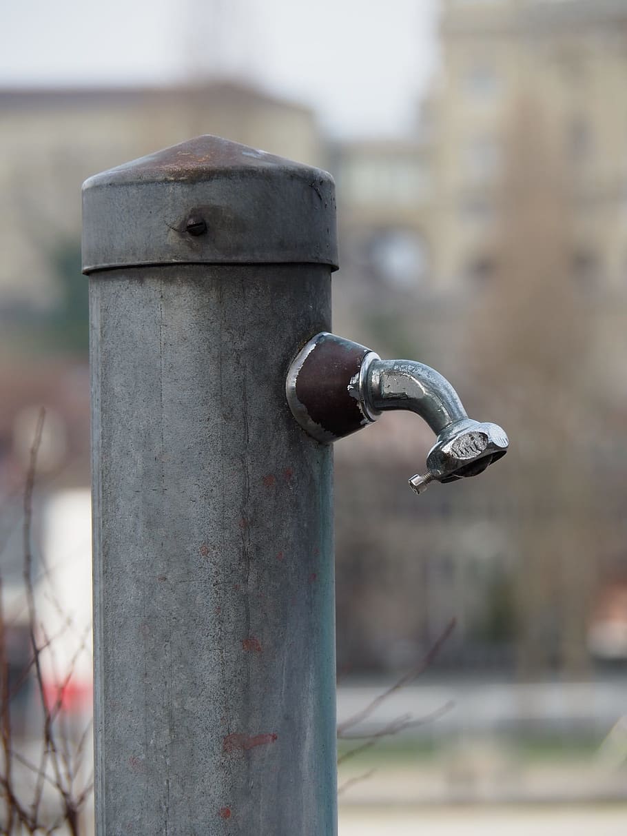faucet, iron, old, grey, blue, grey blue, stainless, rusted HD wallpaper