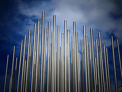 metal rod under blue sky 3D graphics, facade, architecture HD wallpaper
