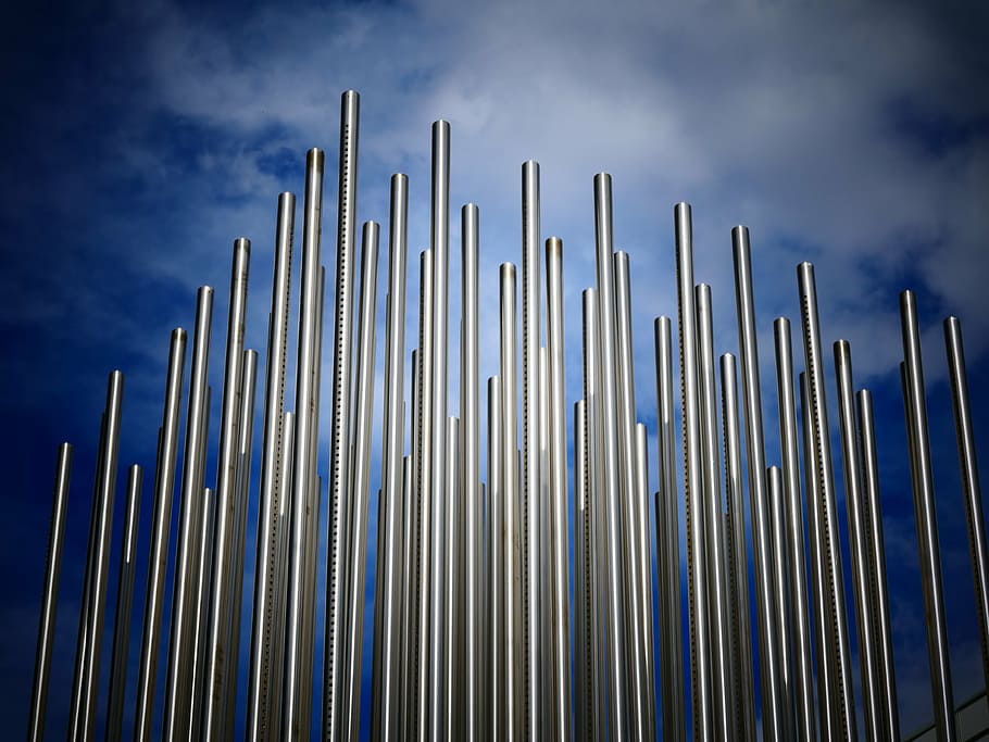 metal rod under blue sky 3D graphics, facade, architecture HD wallpaper