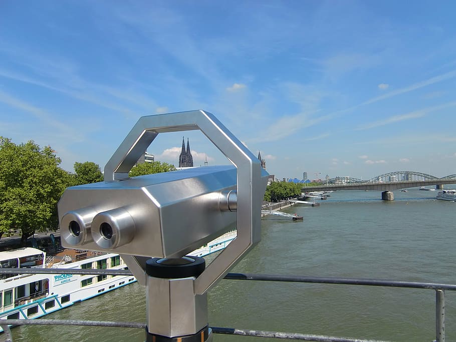 cologne, telescope, binoculars, distant view, outlook, coins telescope HD wallpaper
