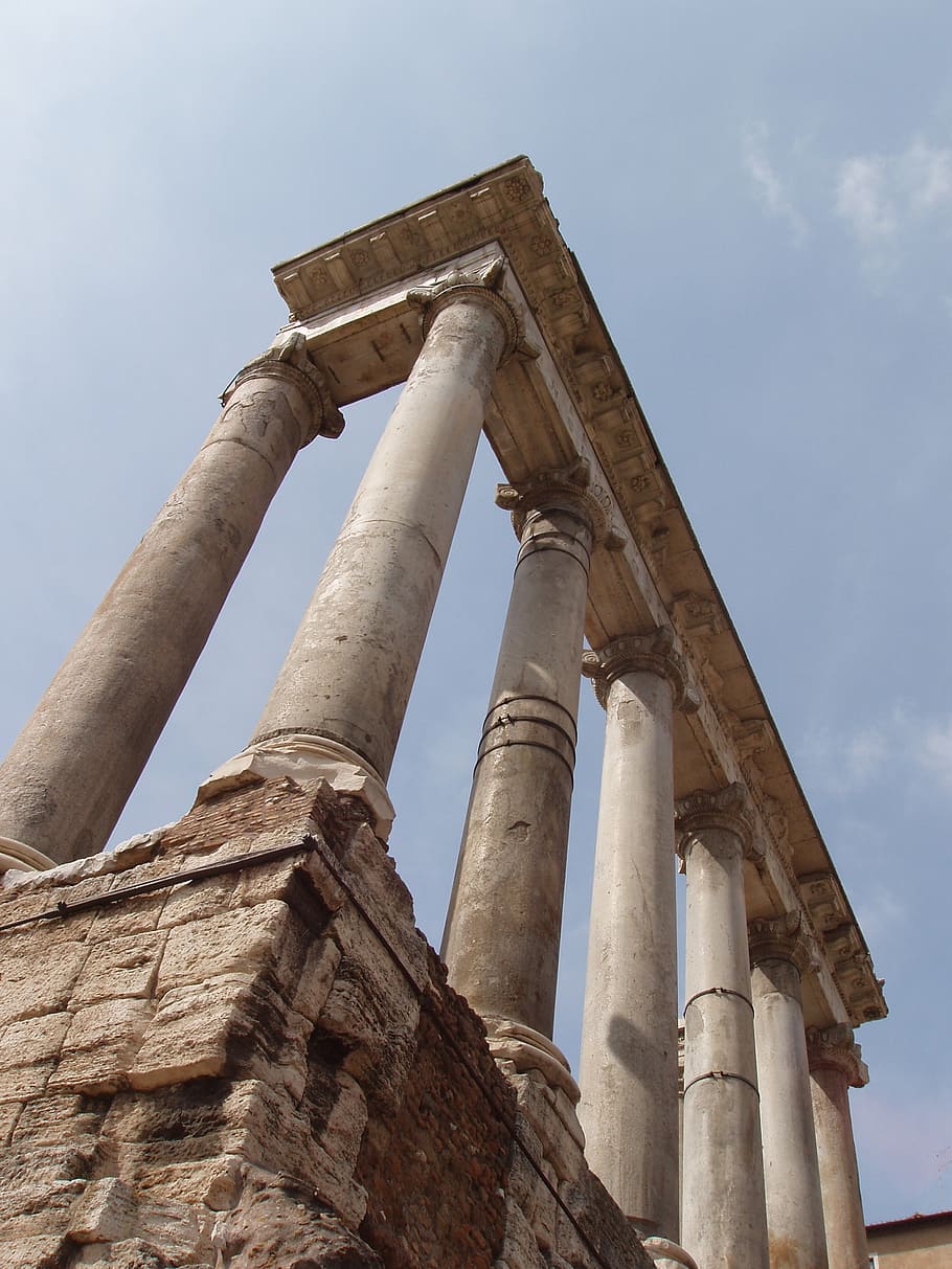rome, columns, italy, ancient, greek, historic, architectural Column HD wallpaper