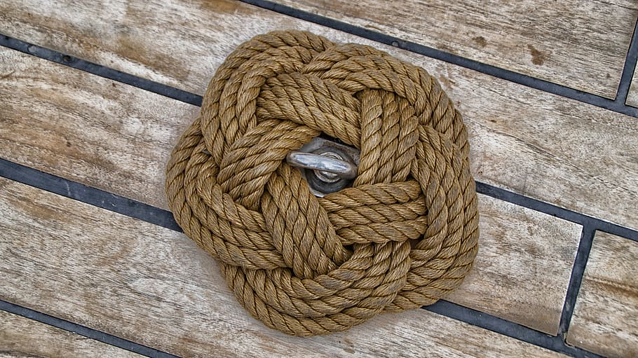 brown rope on slatted plank, Deck, Ship, Sailing Boat, Boat, Rigging