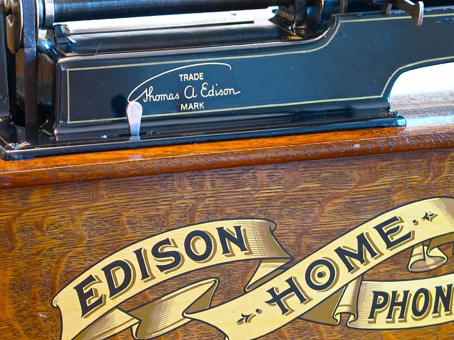 edison, phonograph, music, old, player, sound, retro, technology