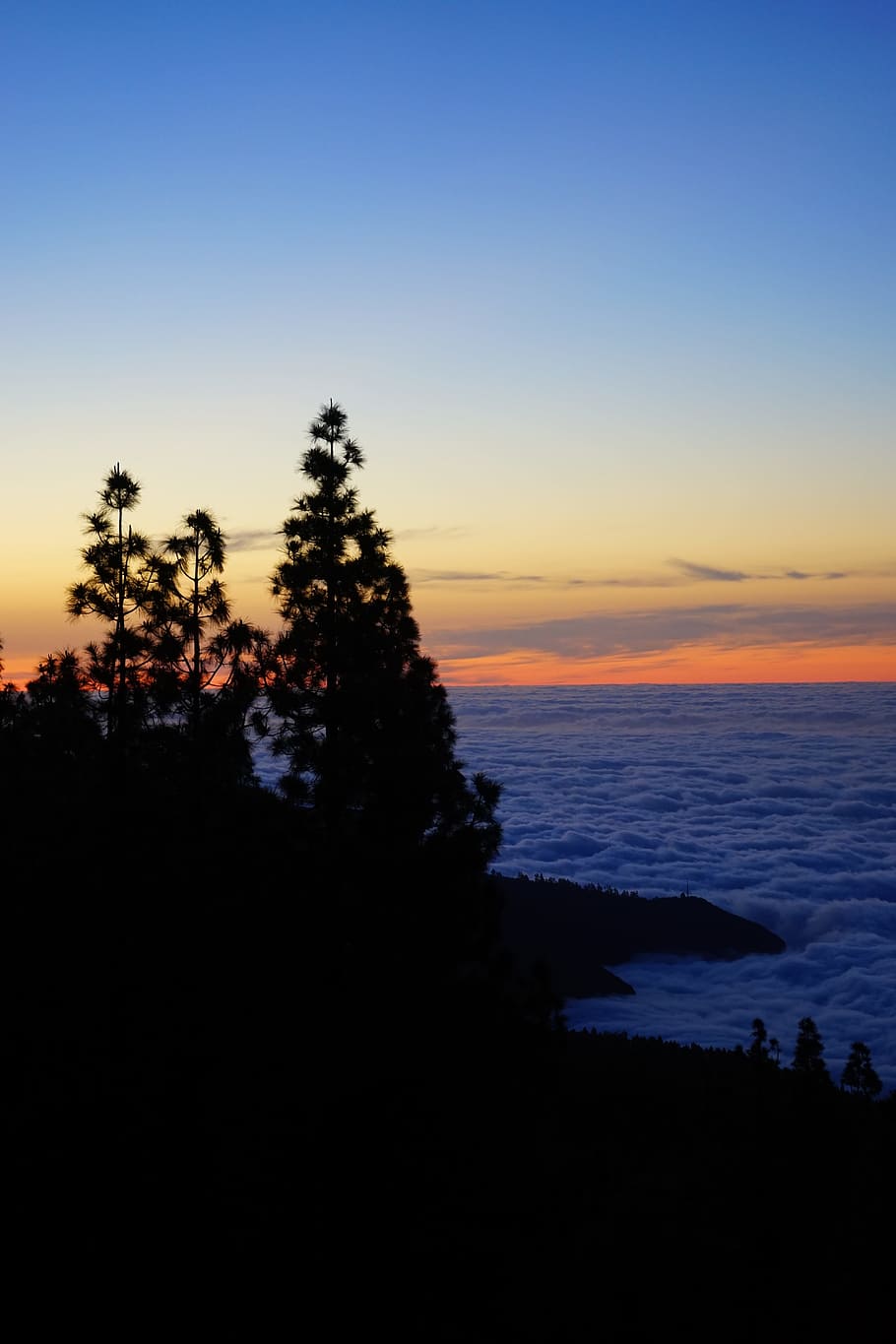 Sunset, Afterglow, Clouds, sky, selva marine, tenerife, canary islands, HD wallpaper