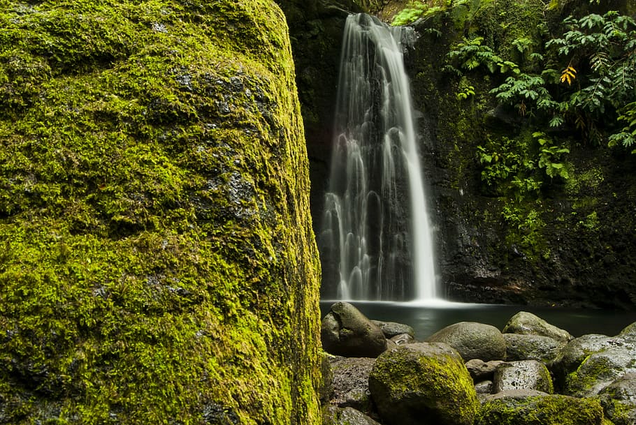 waterfalls, natural, landscape, cascade, nature, vegetation HD wallpaper