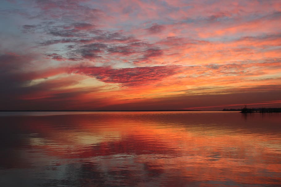 sunset, dusk, dawn, evening, water, sky, beauty in nature, cloud - sky HD wallpaper