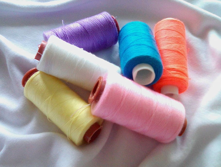 Coloring Sewing Threads Photo, colored threads, photos, public domain