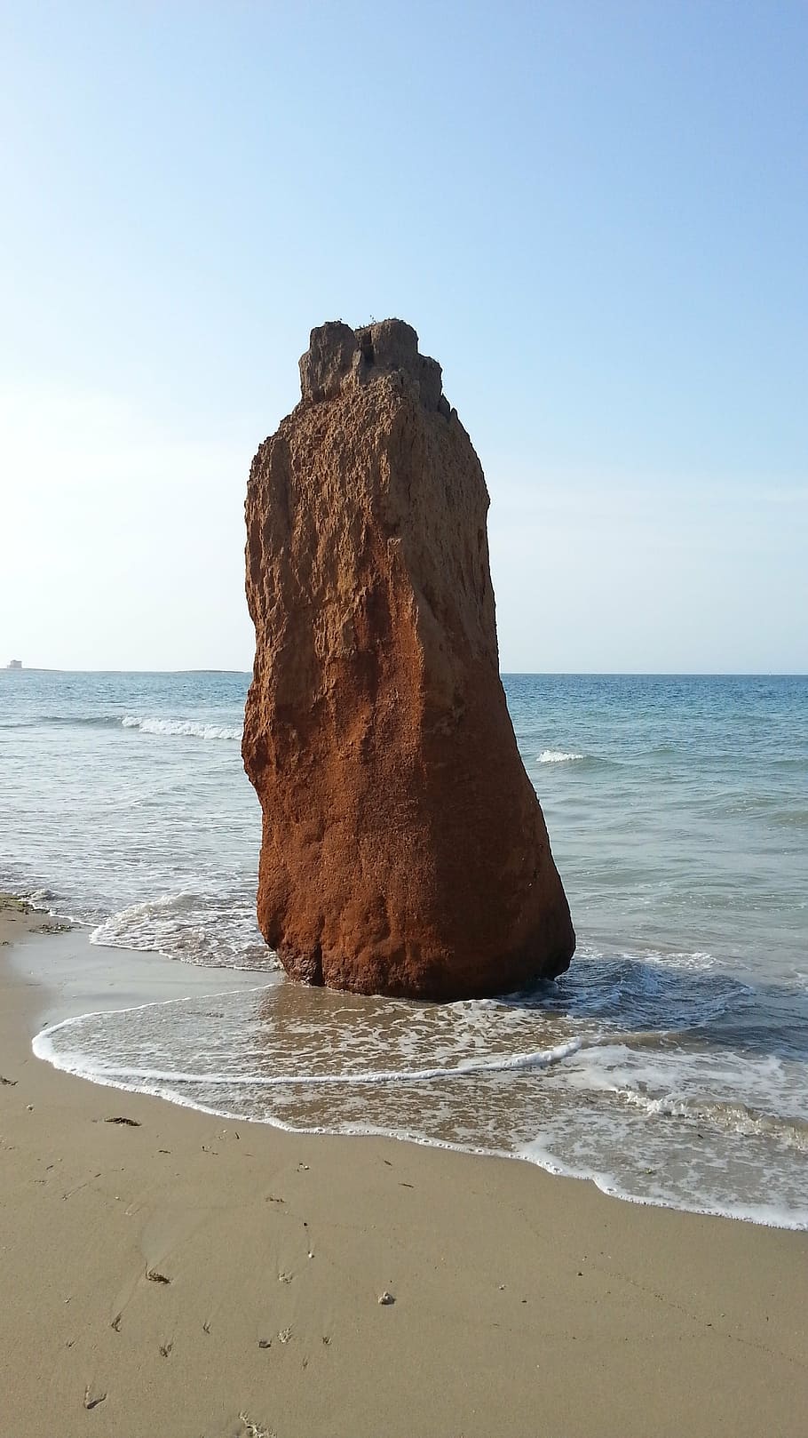 torre, guaceto, stack, sea, beach, land, sky, horizon over water HD wallpaper